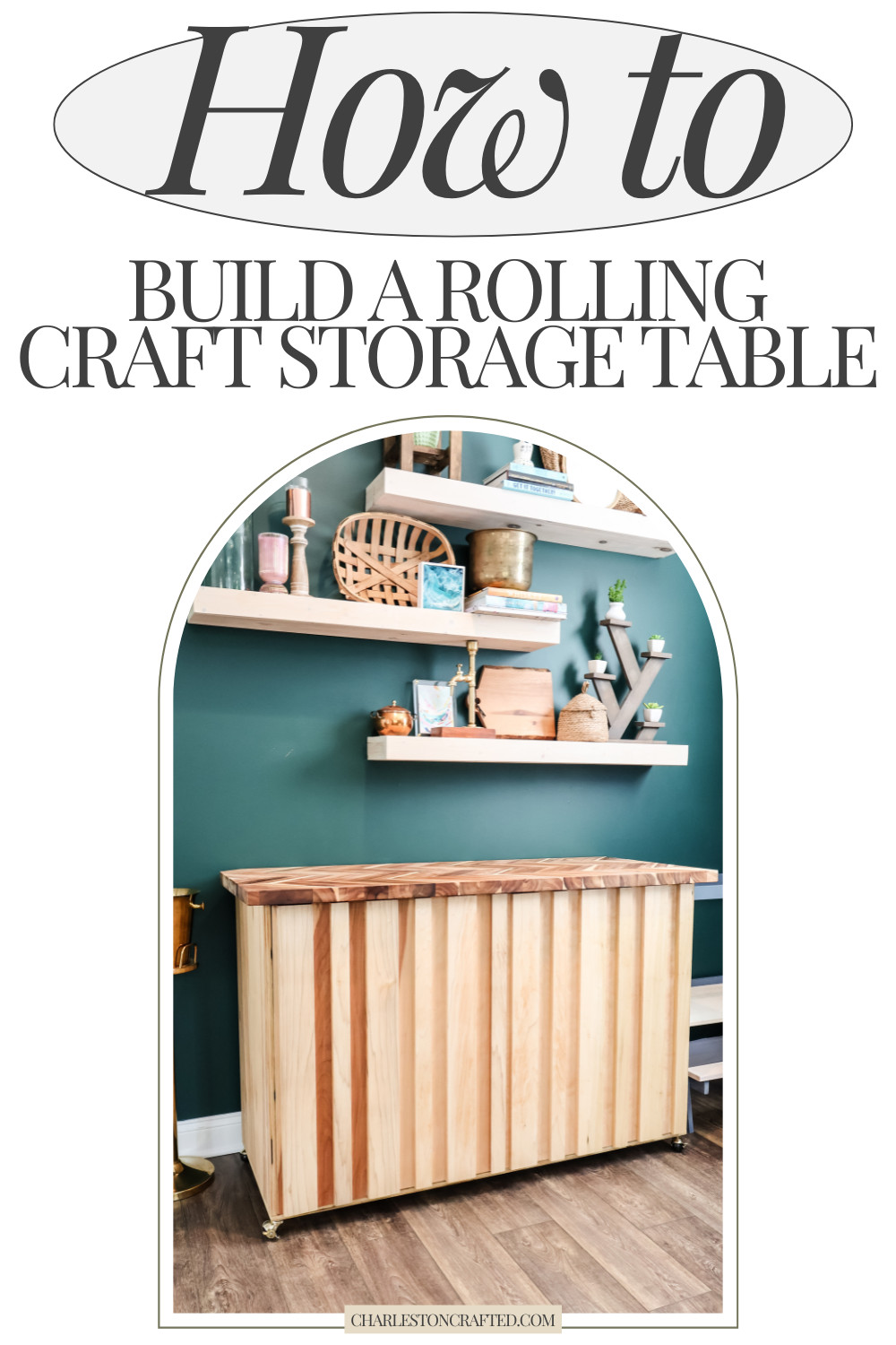 DIY modern rolling storage table - Charleston Crafted