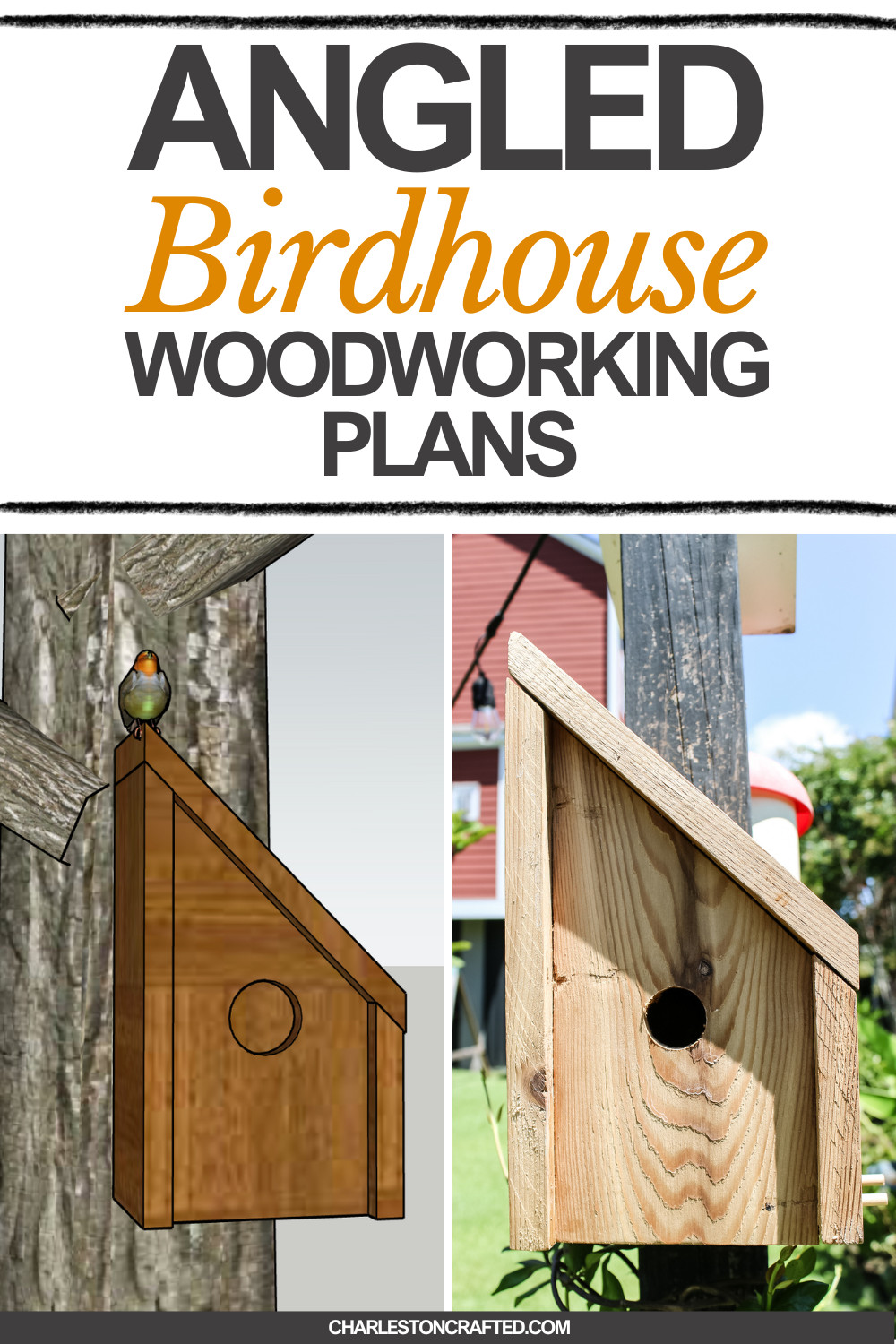 DIY modern angled bird house - Charleston Crafted