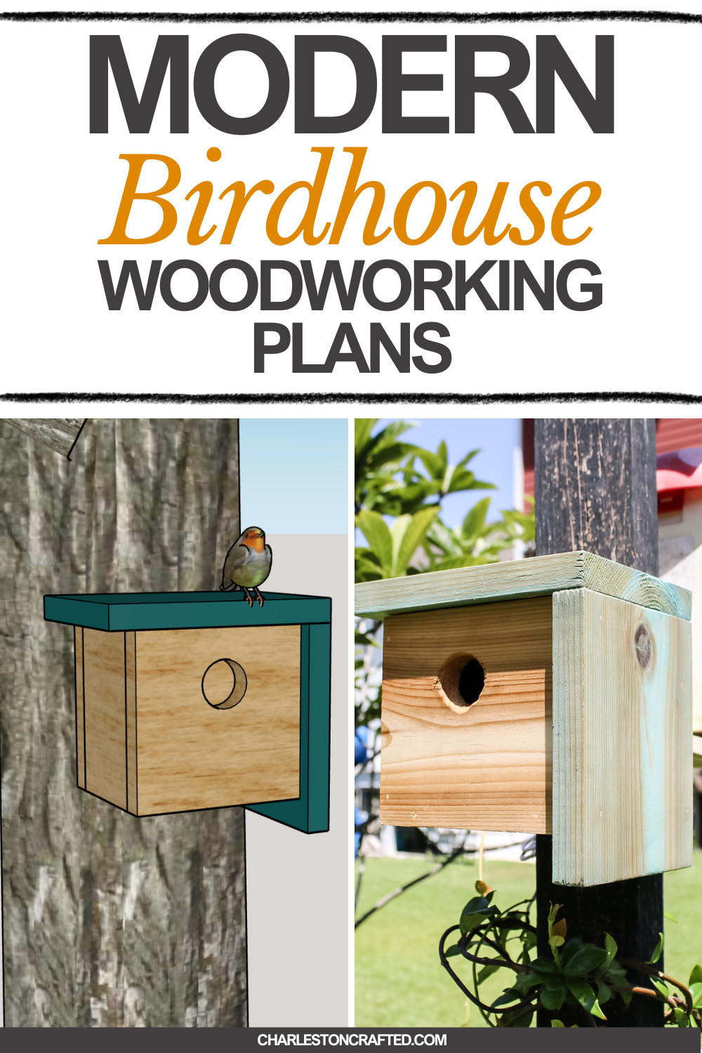 DIY modern birdhouse - Charleston Crafted