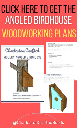 DIY modern angled bird house woodworking plans