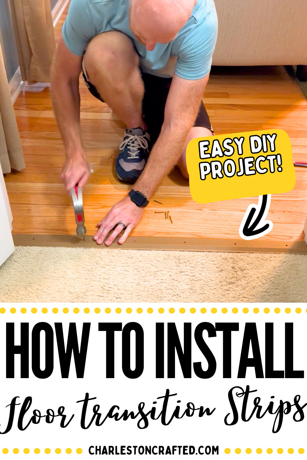 How to install a transition strip - Charleston Crafted