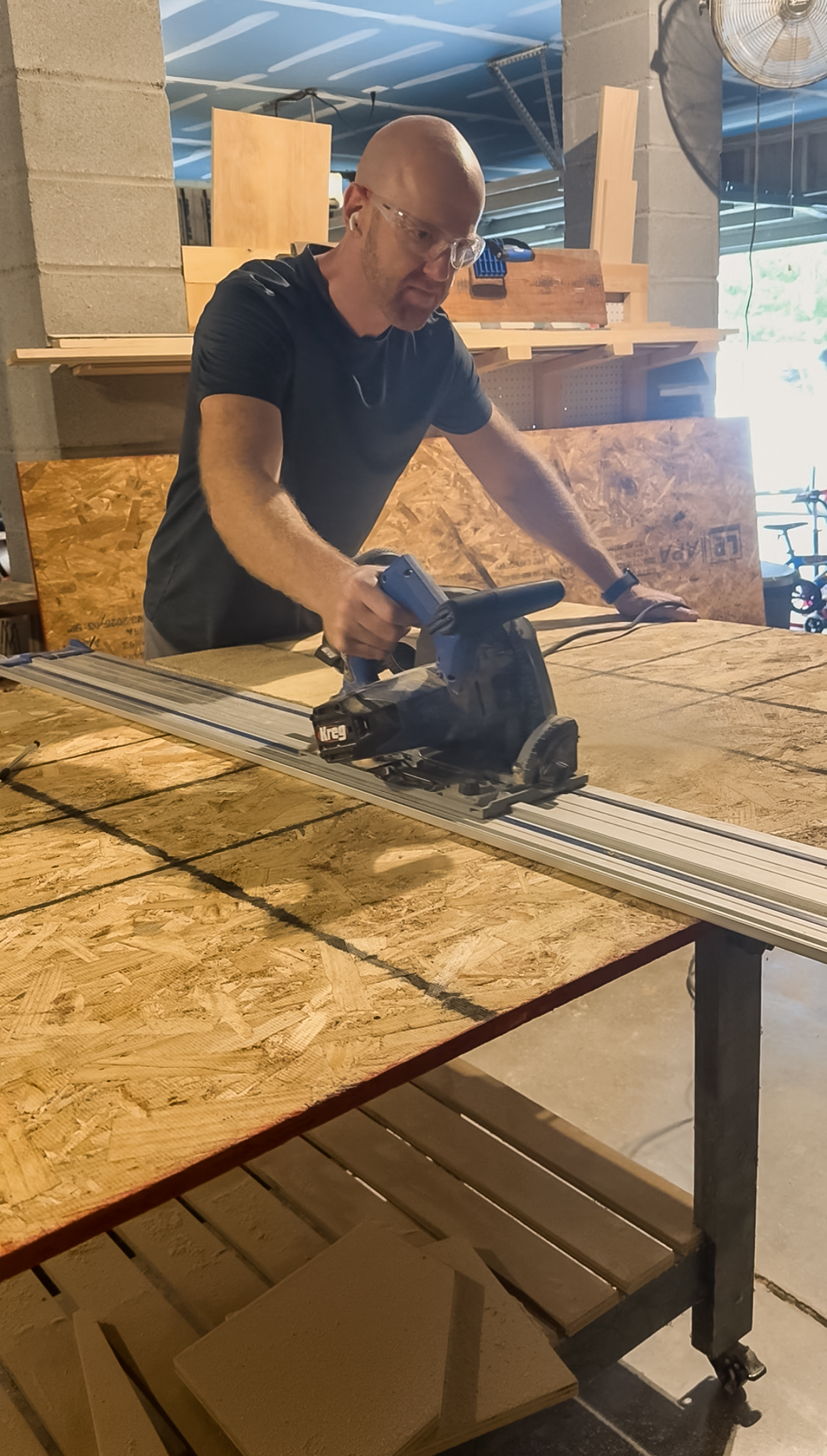 Cutting plywood with Kreg ACS track saw