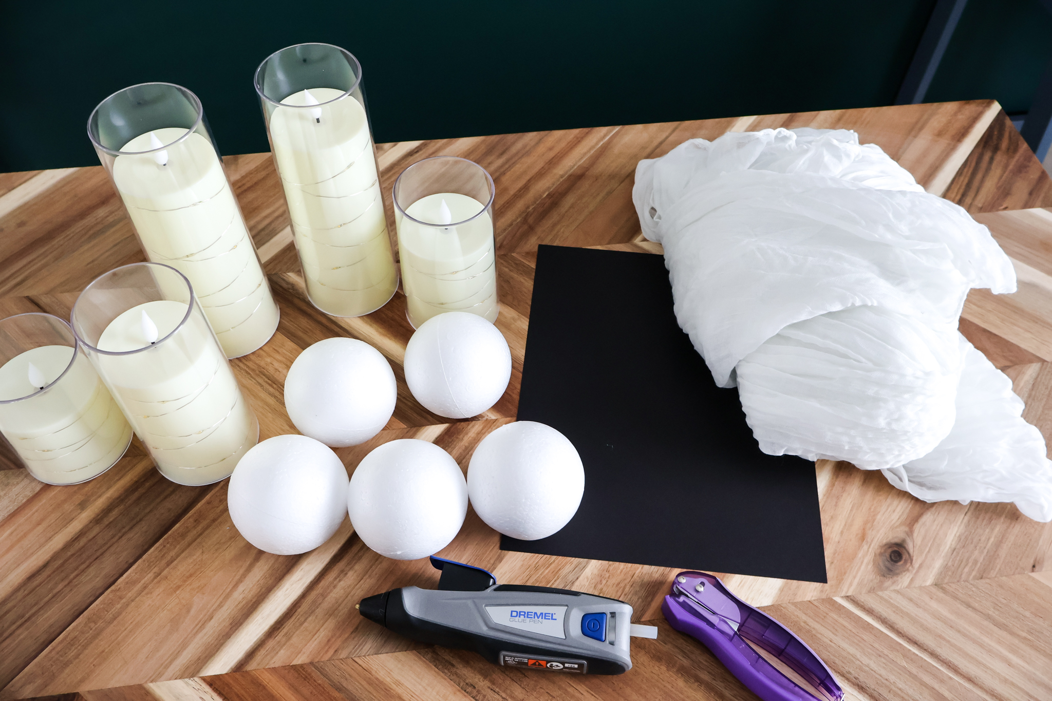 supplies to make candle ghosts