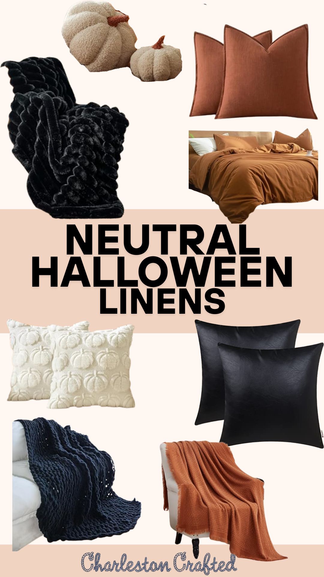 Neutral Halloween Linen Decor