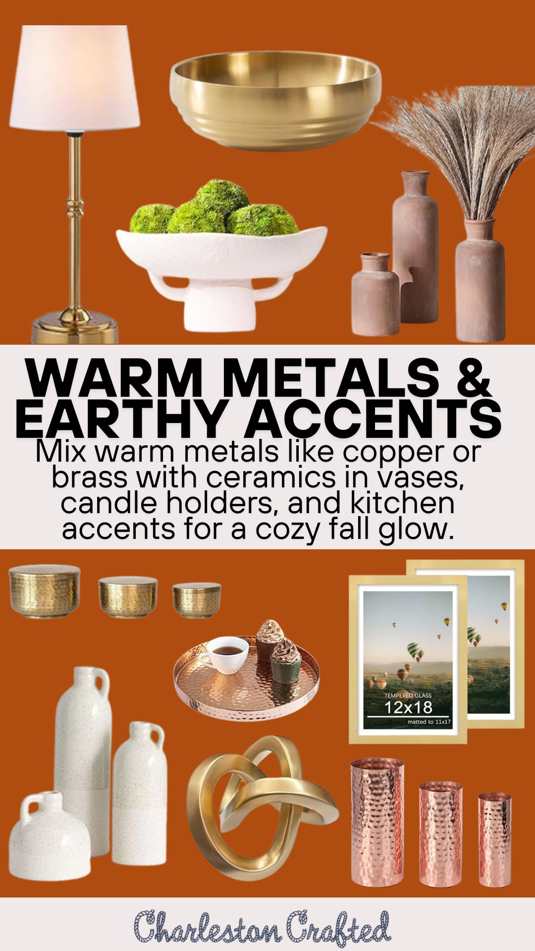 Warm Metals & Earthy Accents - Natural Texture Fall Decor
