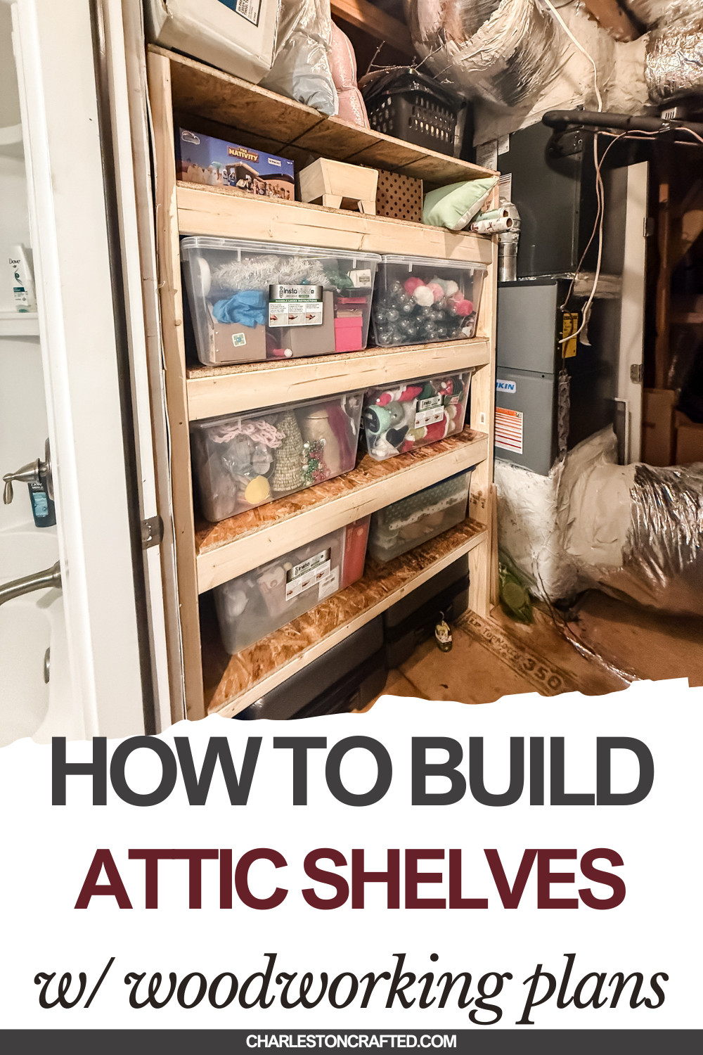 How to build standing shelves for the attic - Charleston Crafted