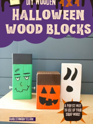 4x4 Halloween wood blocks - Charleston Crafted