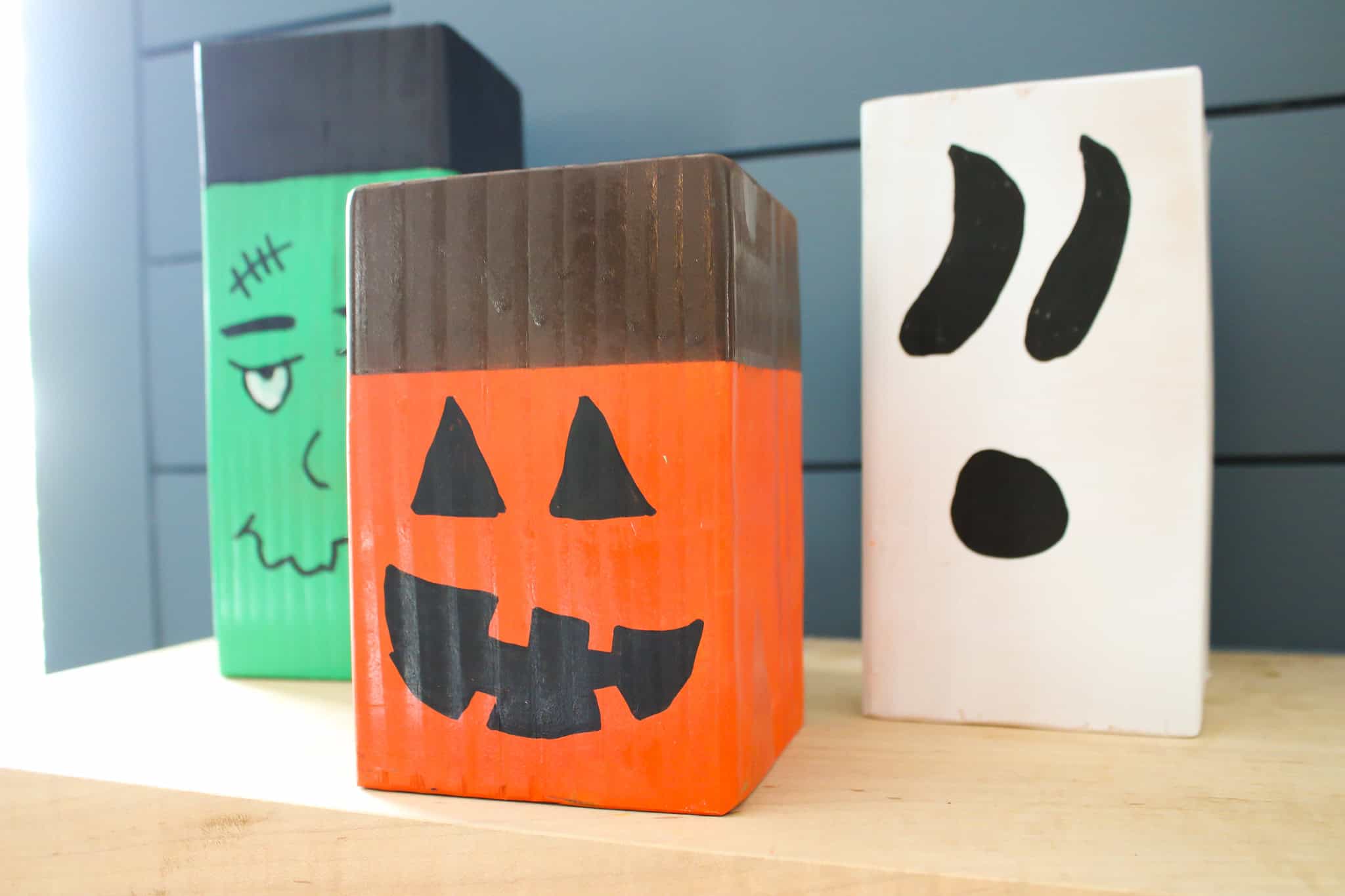 4x4 Halloween wood blocks - Charleston Crafted