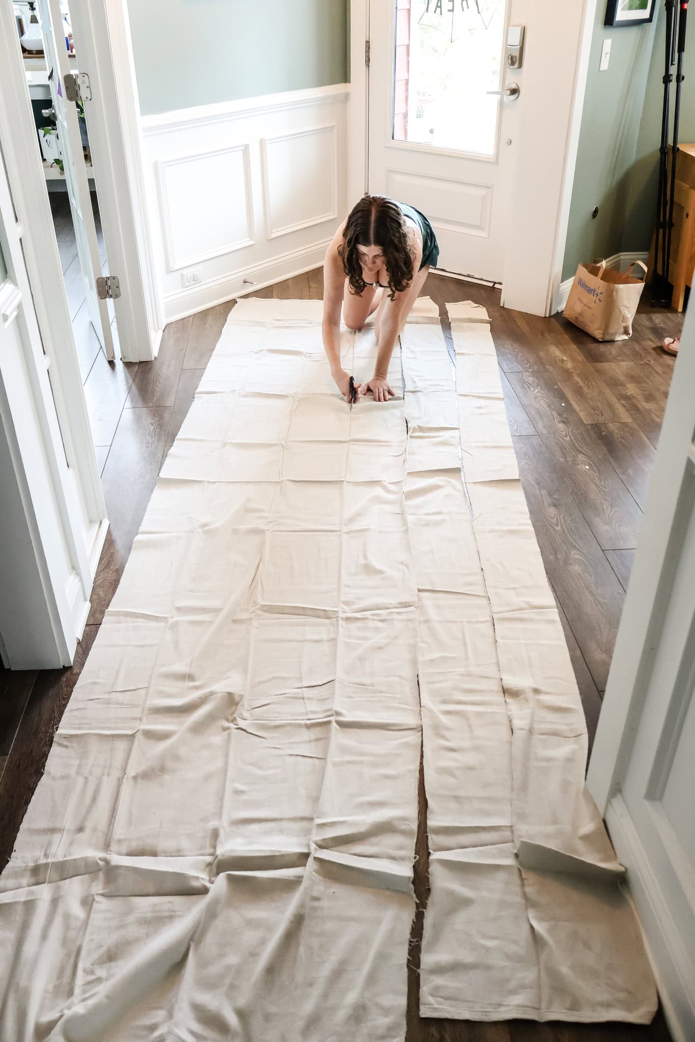 cutting drop cloth