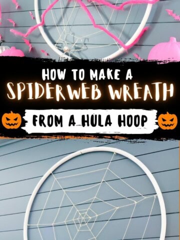 DIY hula hoop spiderweb wreath