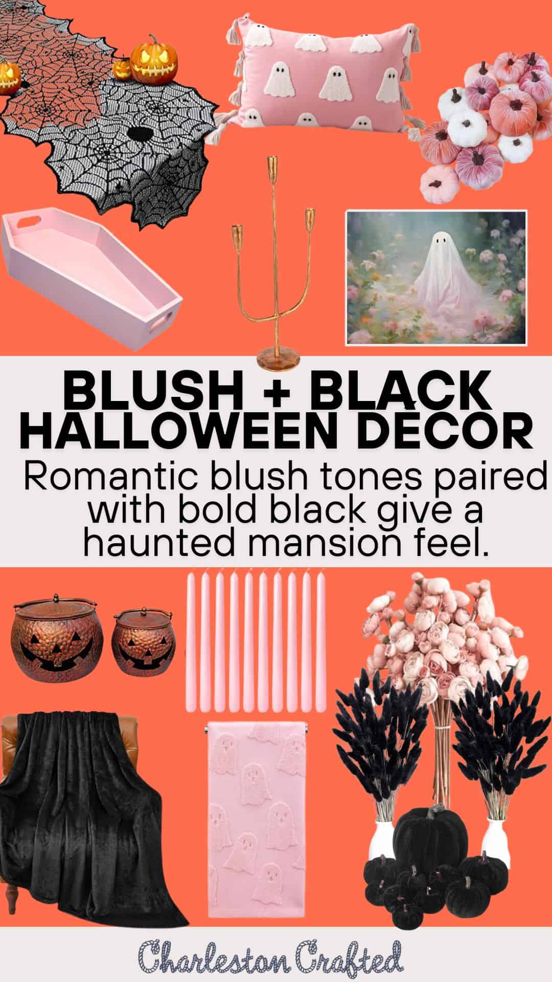 Stylish Halloween Color Schemes Blush and Black