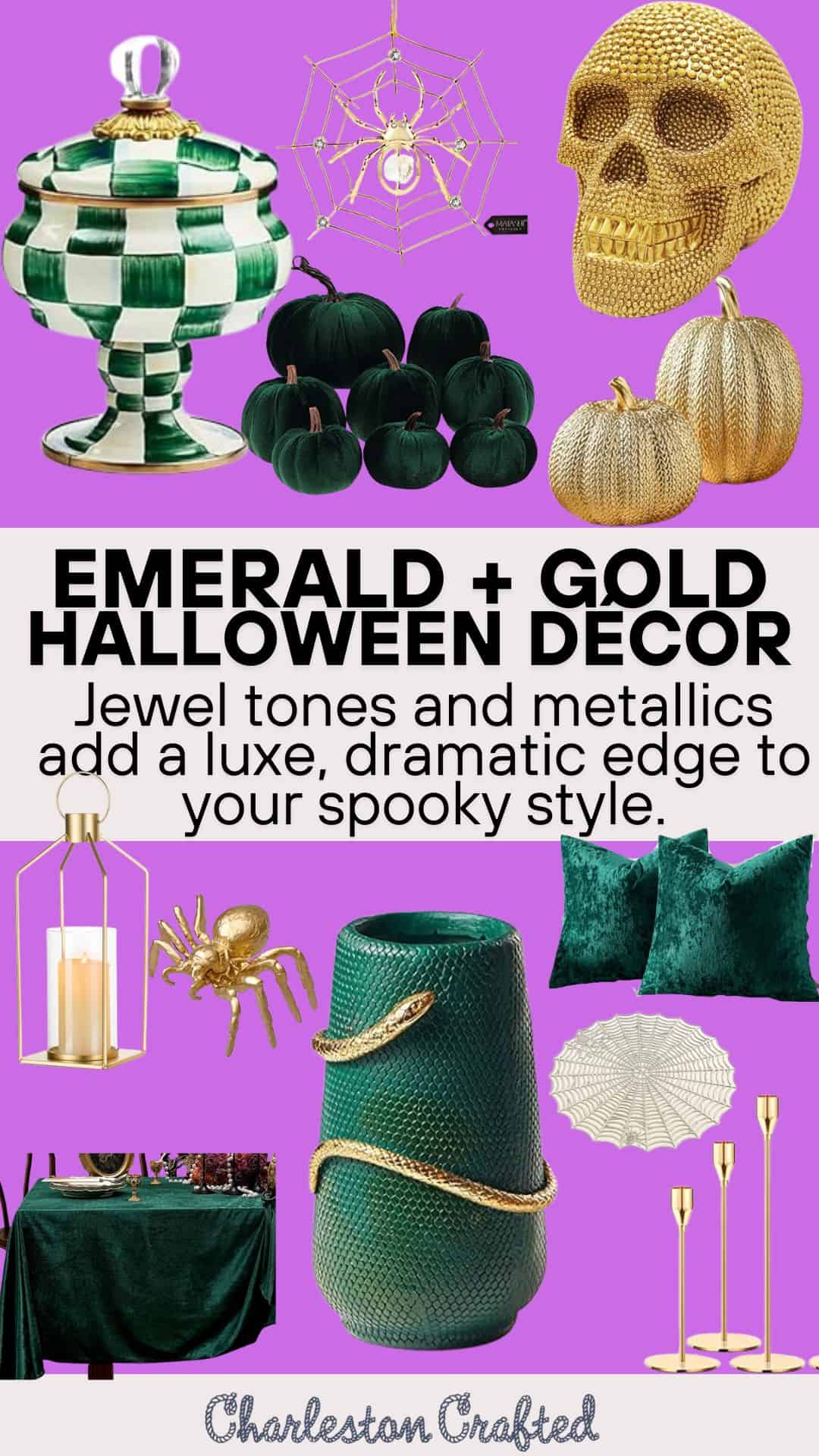 Stylish Halloween Color Schemes Emerald and Gold