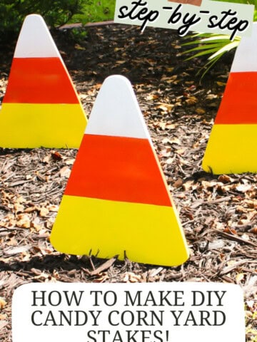 DIY candy corn yard stakes - Charleston Crafted