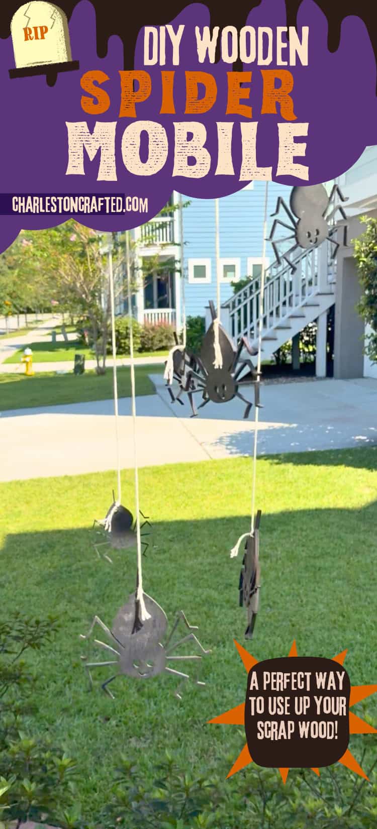DIY wooden spider mobile - Charleston Crafted
