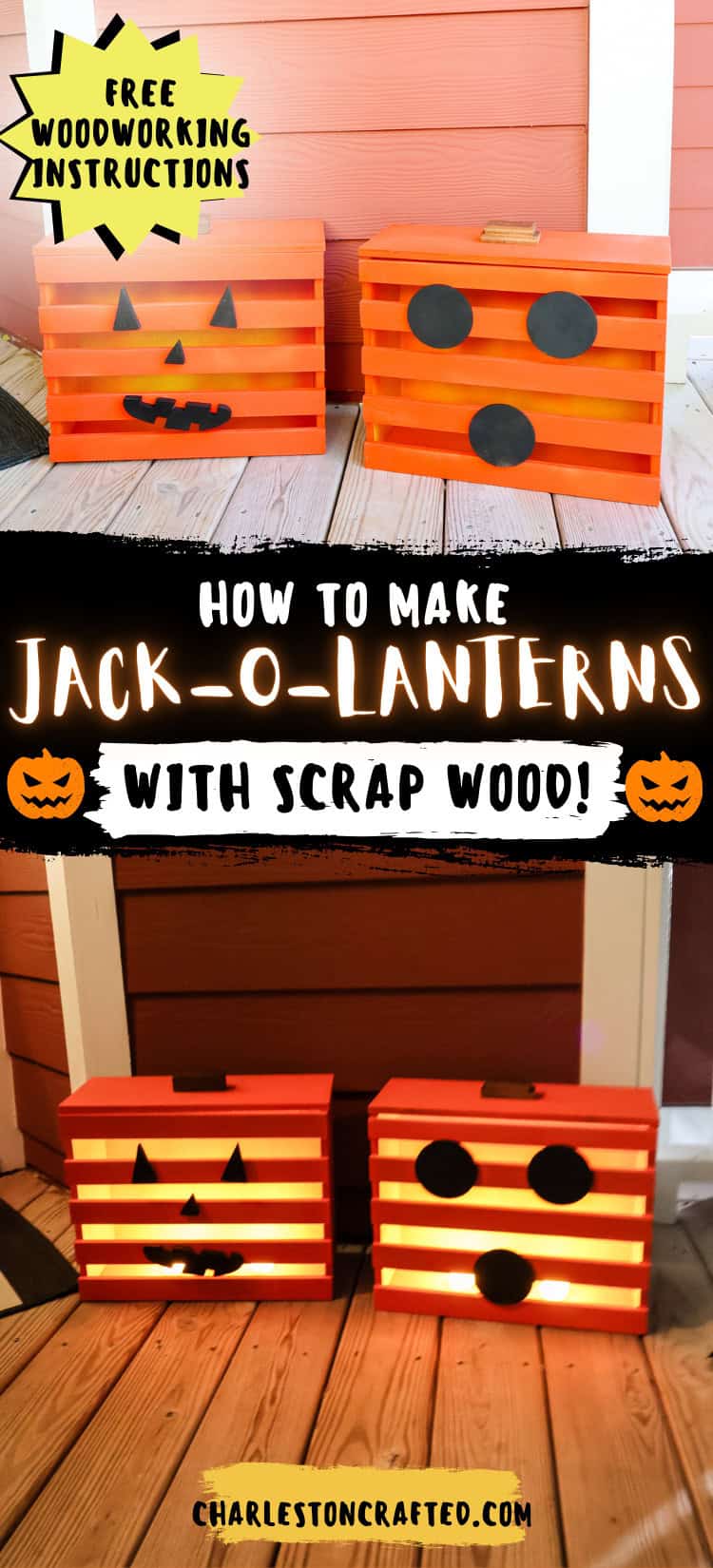DIY crate Jack-O-Lanterns - Charleston Crafted