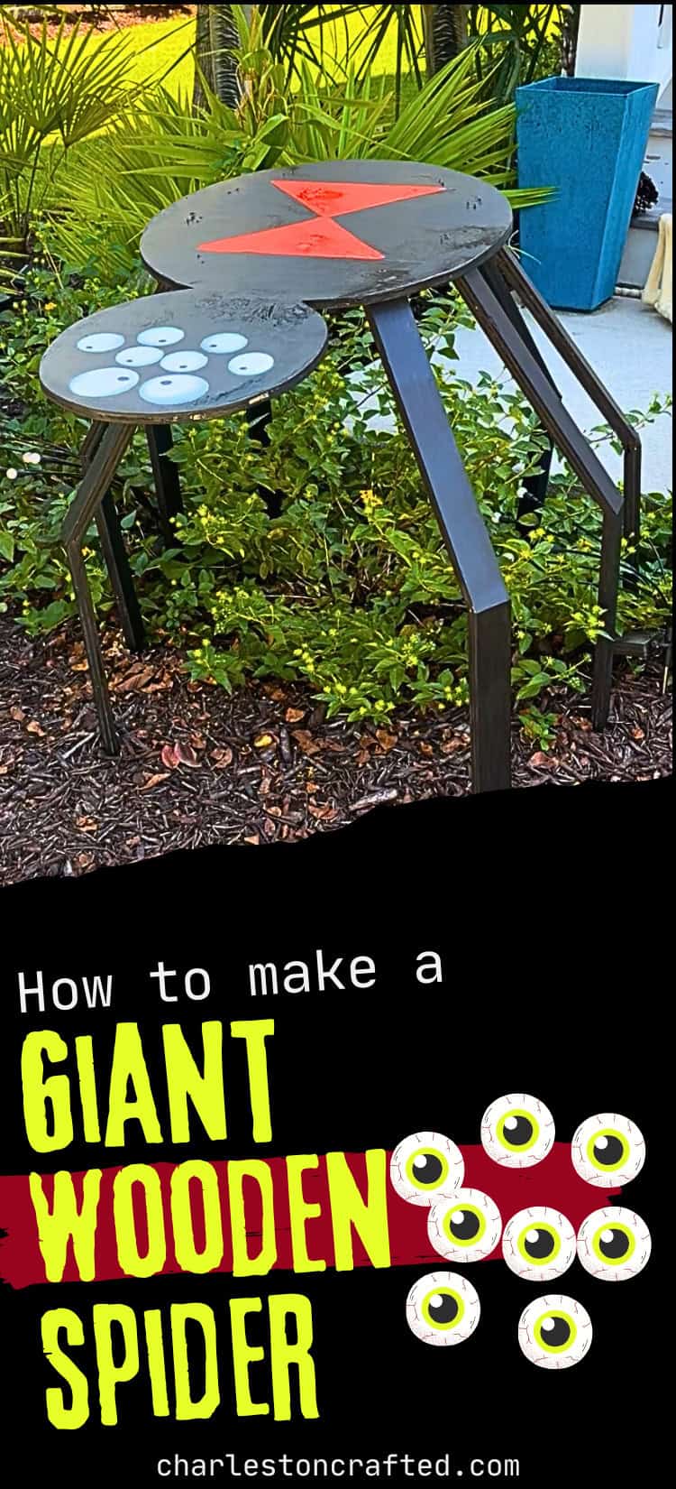 DIY oversized wooden spider - Charleston Crafted